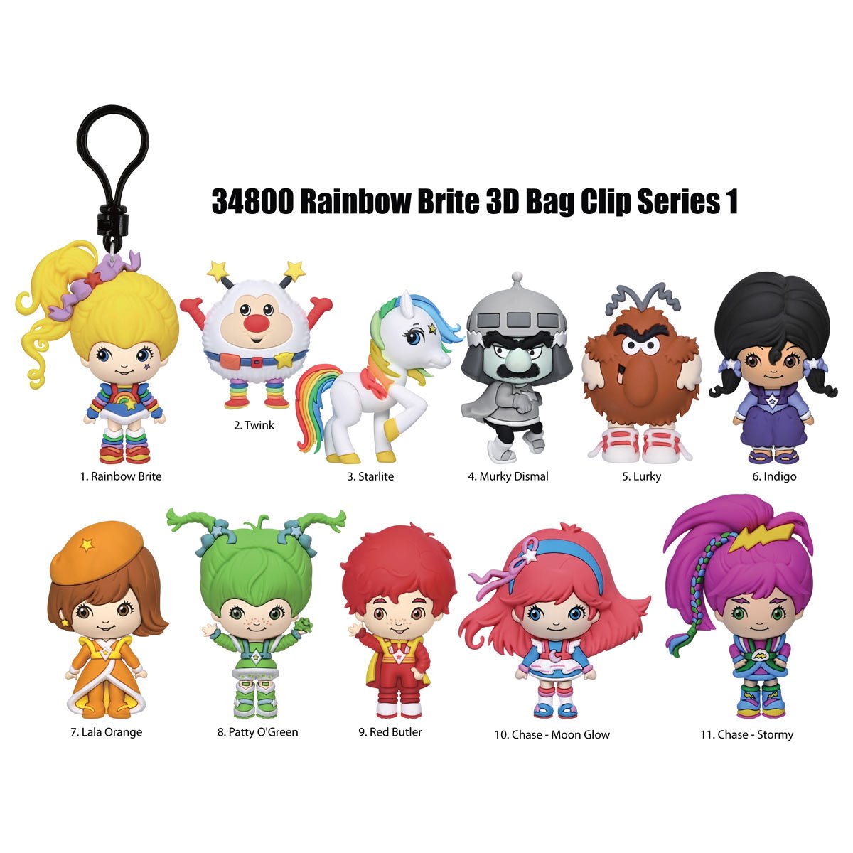 Rainbow Brite 3D Foam Bag Clip Random 6-Pack