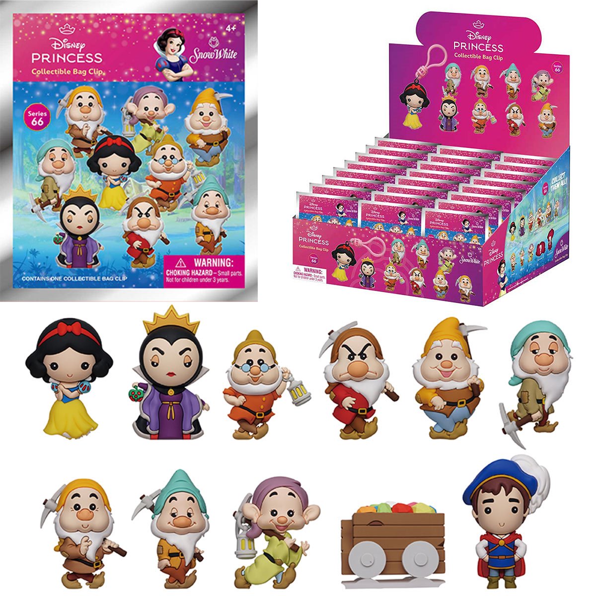 Snow White Classic Series 66 3D Foam Bag Clip Random 6-Pack