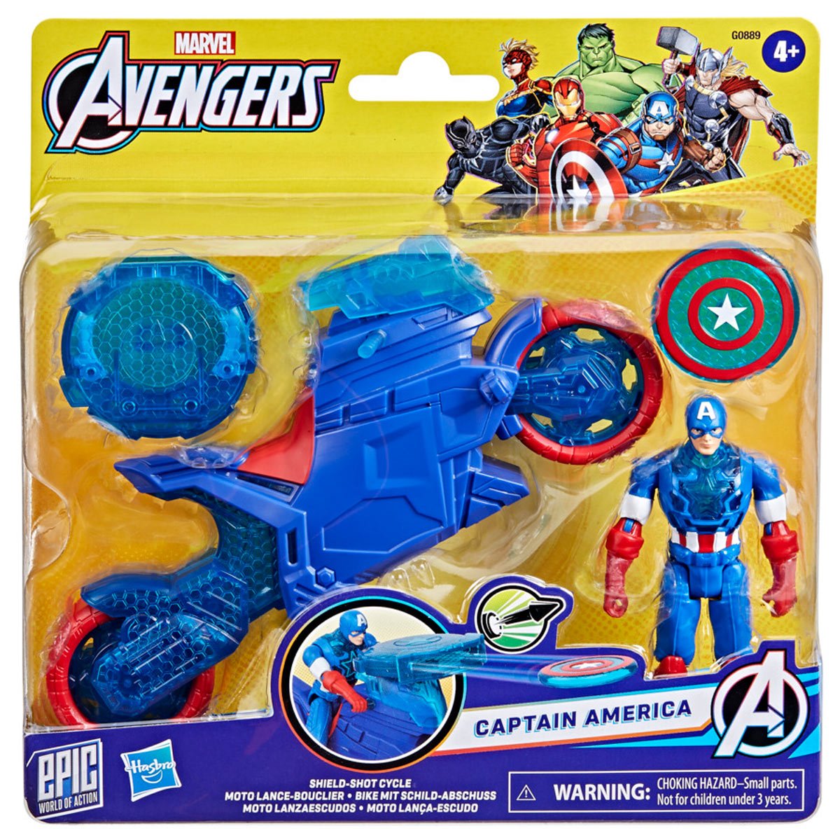 Avengers Epic World of Action Captain America Shield-Shot Cycle Vehicle