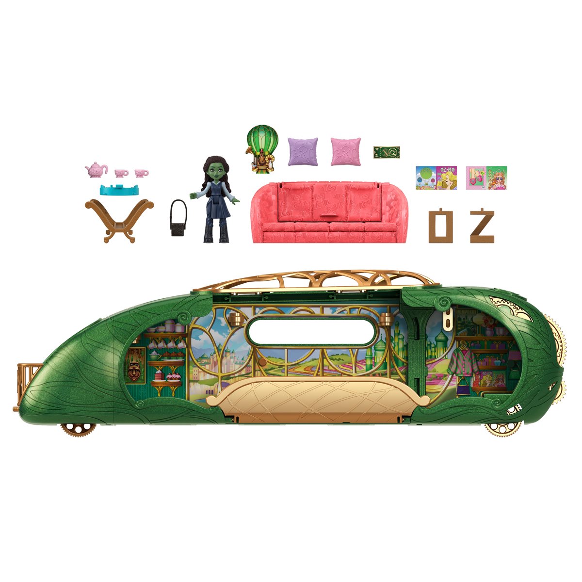 Wicked Emerald City Train Playset with Elphaba Mini-Doll