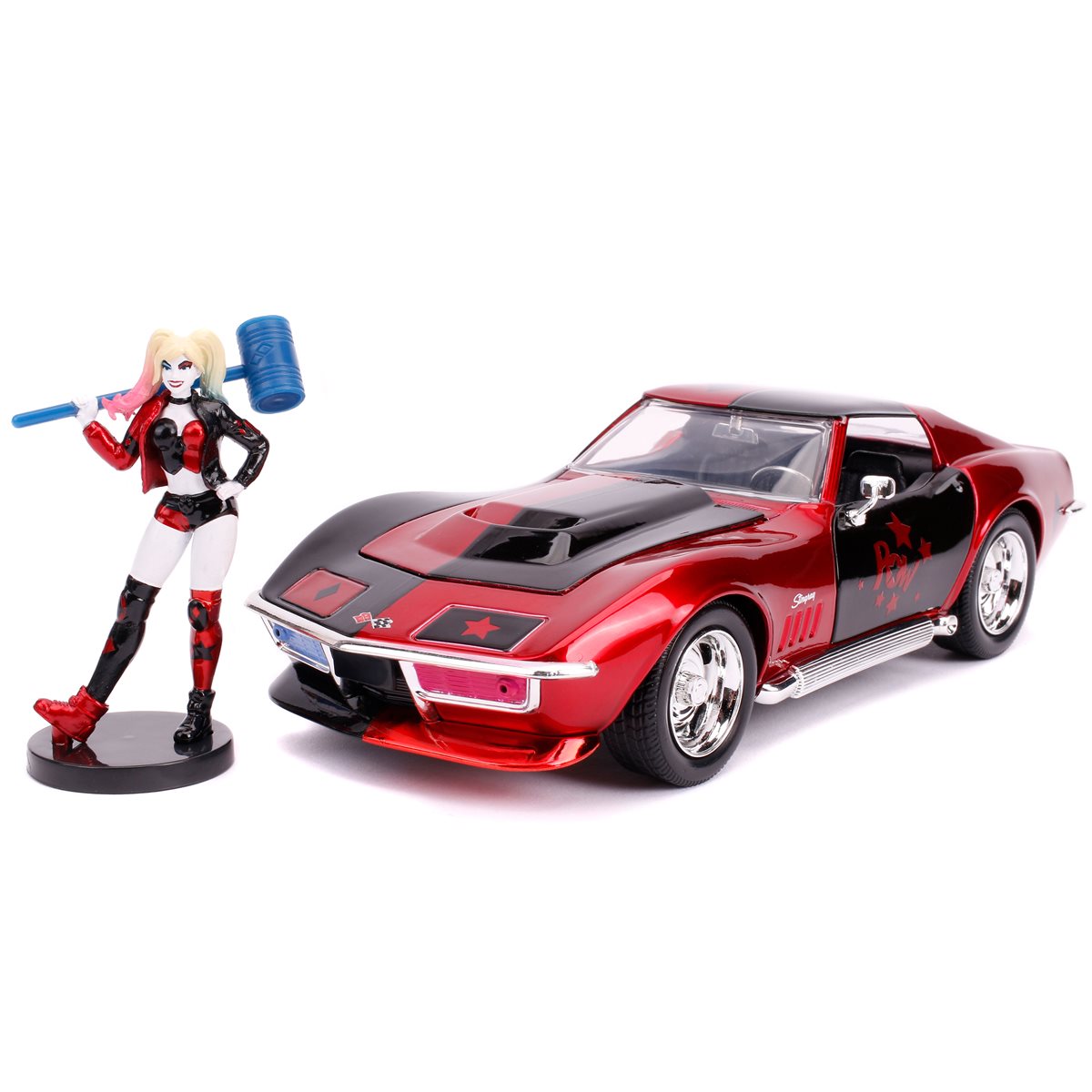 Harley Quinn 1969 Chevy Corvette Stingray The New 52 1:24 Scale Die-Cast Metal Vehicle
