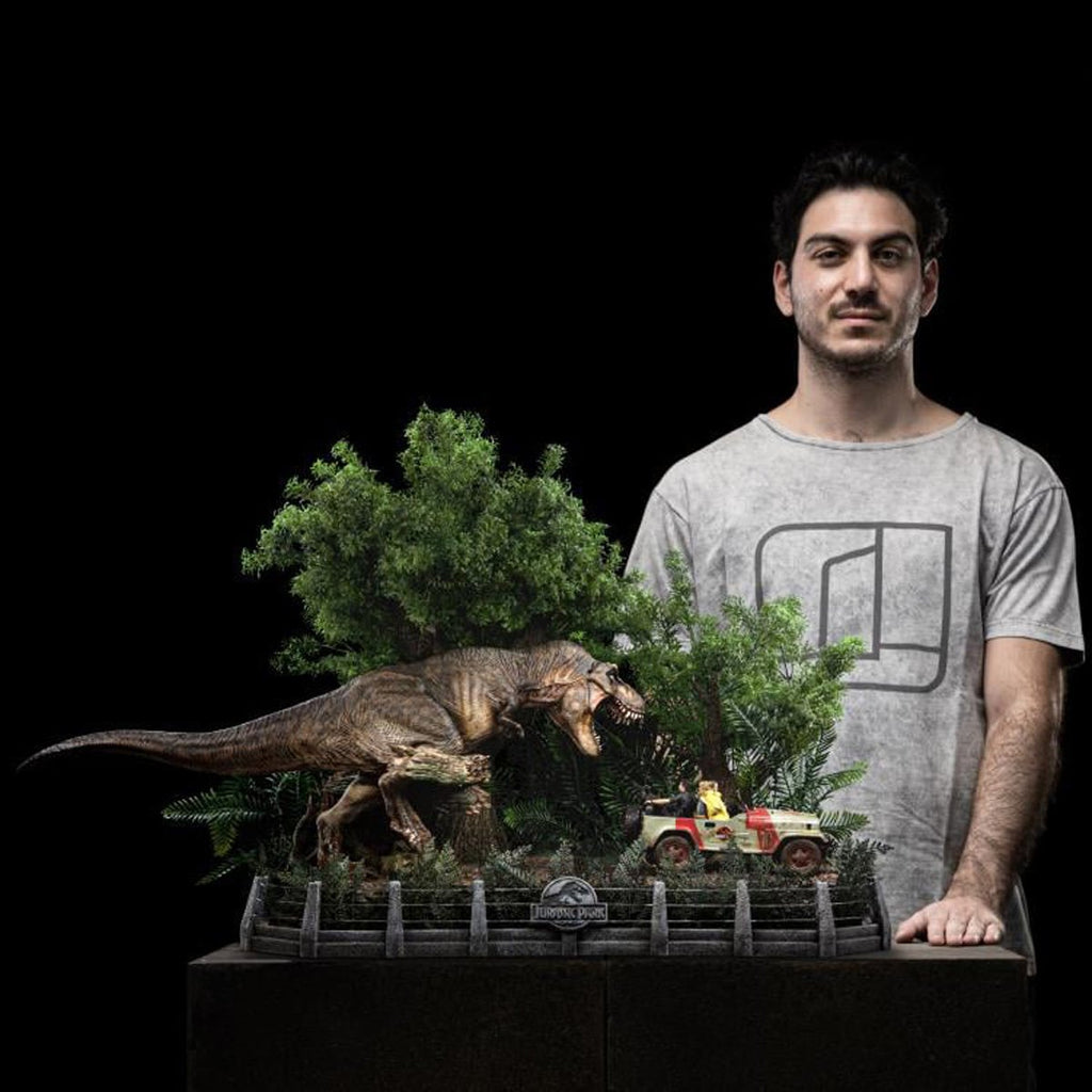 Jurassic Park T-Rex Chase 1:20 Demi Art Scale Limited Edition Statue