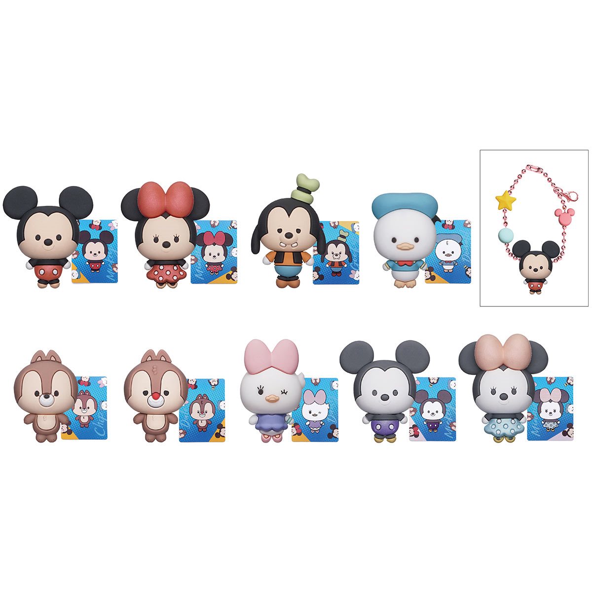 Mickey and Friends 3D Foam Charm Bag Clip Random 6-Pack