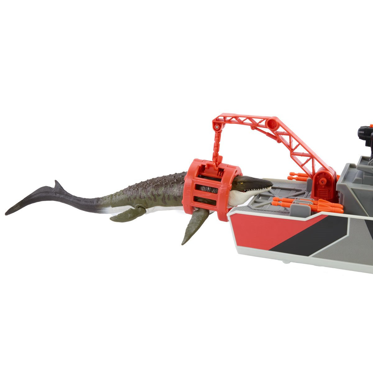 Matchbox Jurassic World Mosasaurus Rescue Action Boat Vehicle