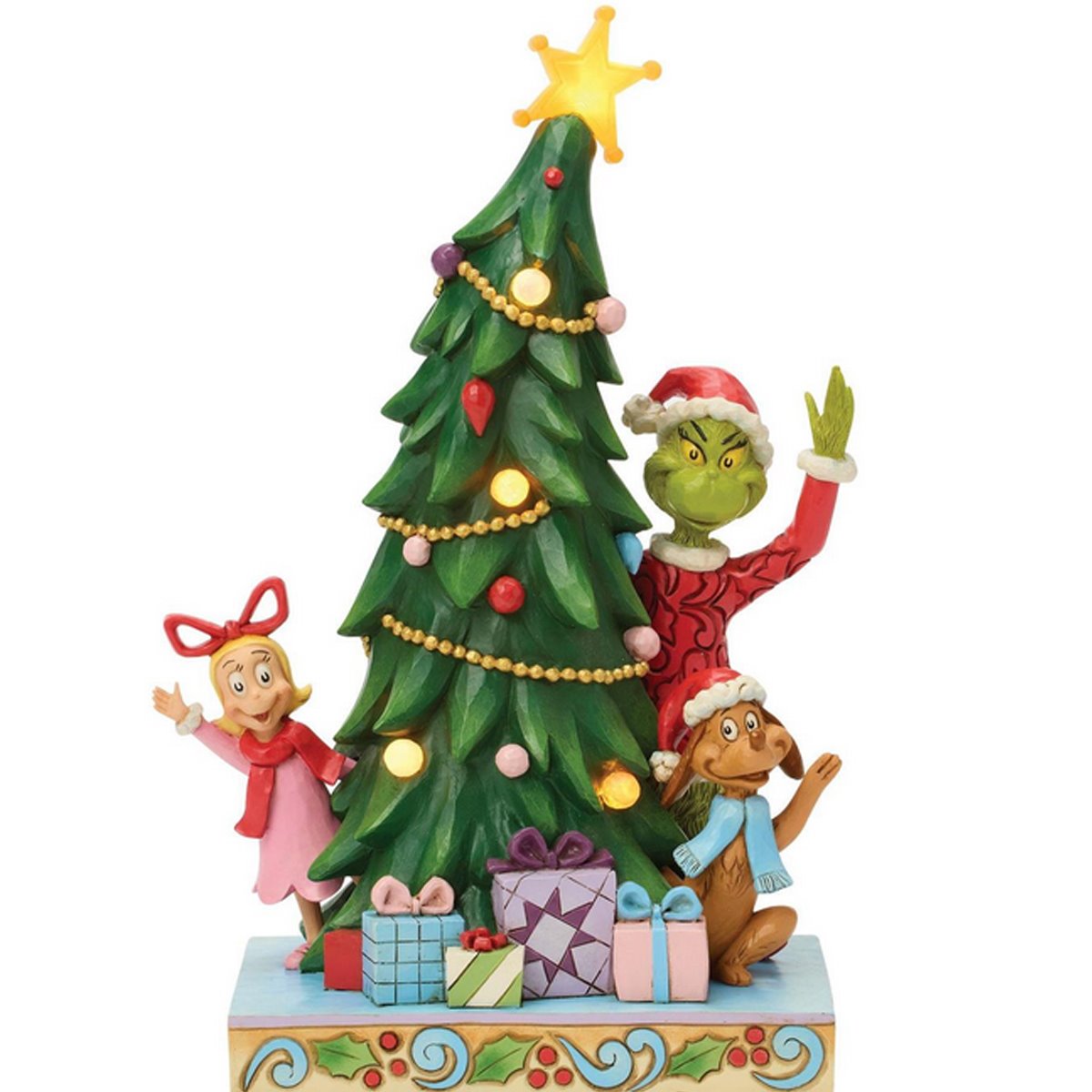 Dr. Seuss Grinch, Cindy, Max Peeking by Jim Shore Statue