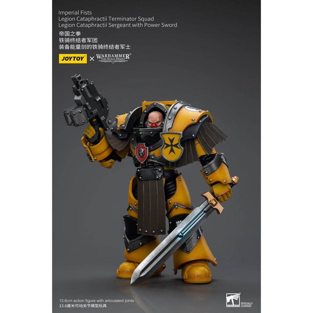 Joy Toy Warhammer 40,000 Imperial Fists Cataphractii Terminator Sergeant with Power Sword 1:18 Scale Action Figure