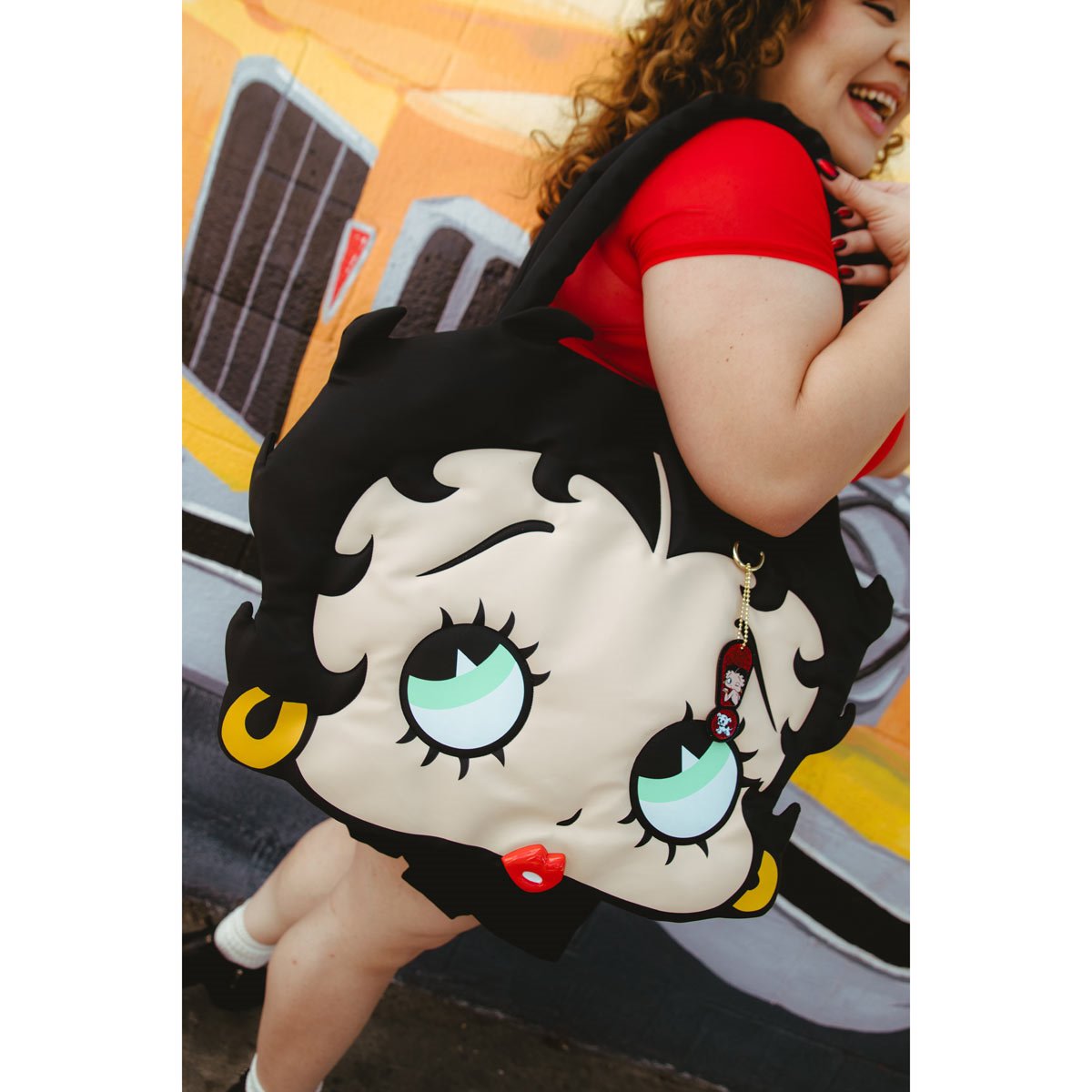 Betty Boop Padded Nylon Head Tote Bag