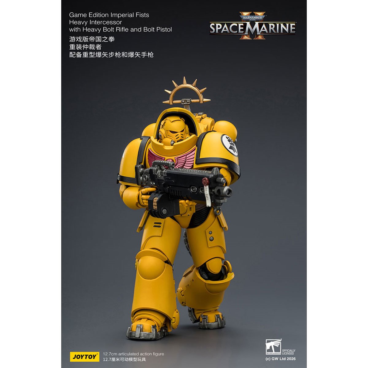 Joy Toy Warhammer 40,000 Space Marines Game Edition Imperial Fists Intercessor Rifle & Pistol 1:18 Scale Action Figure