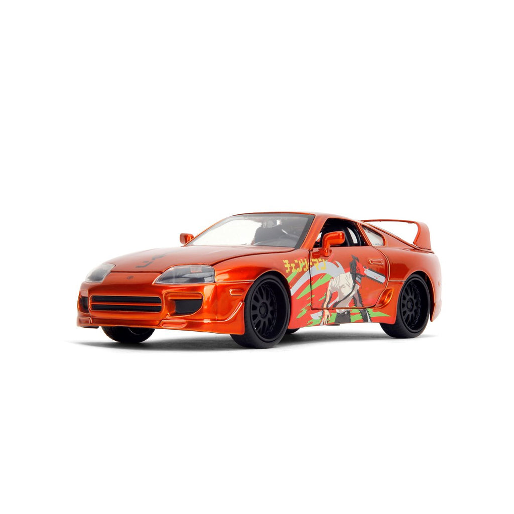 Hollywood Rides Chainsaw Man 1995 Toyota Supra 1:24 Scale Die-Cast Metal Vehicle with Chainsaw Man Figure