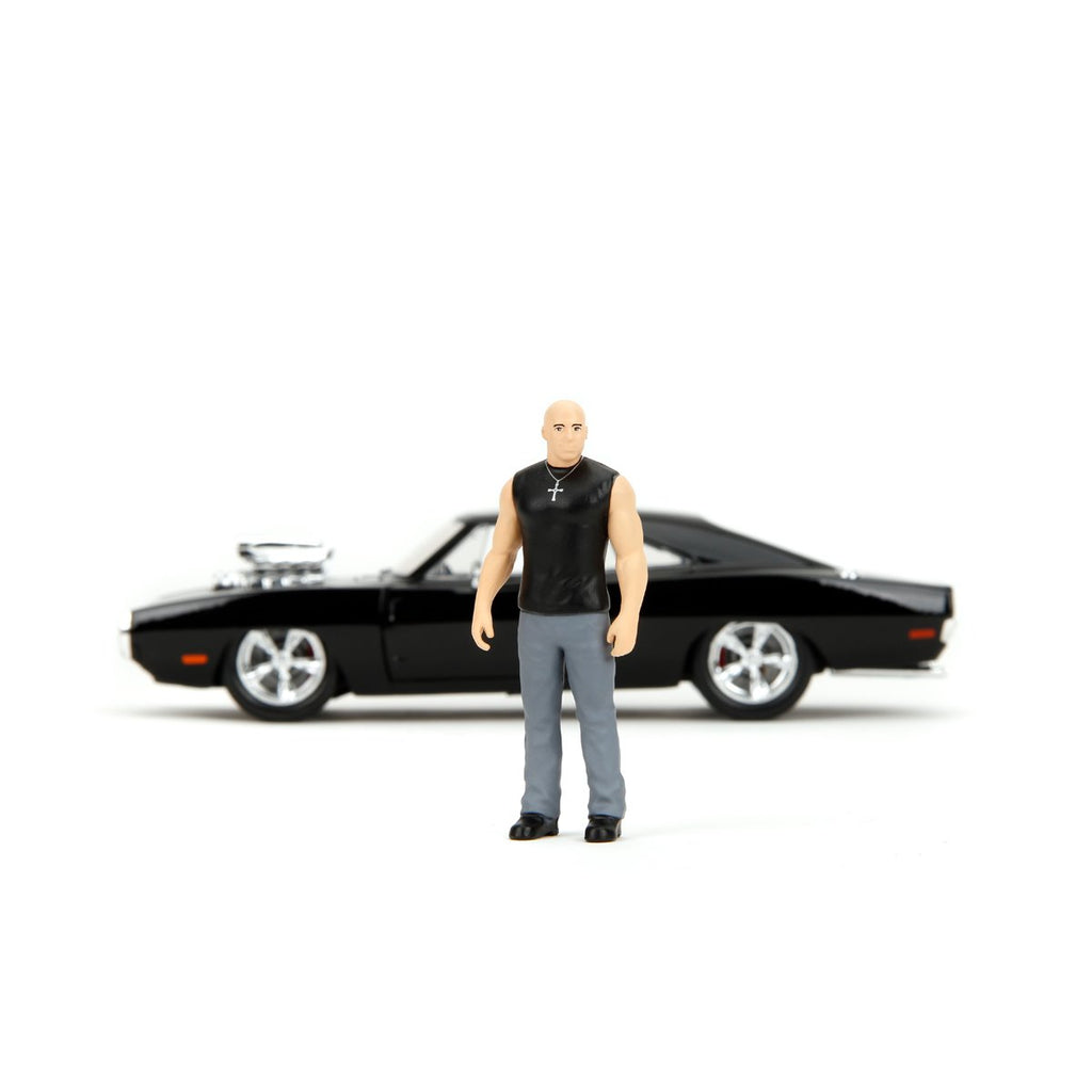 Hollywood Rides Fast and the Furious Dodge Charger R/T 1:24 Scale Die-Cast Metal Vehicle with Dom Figure