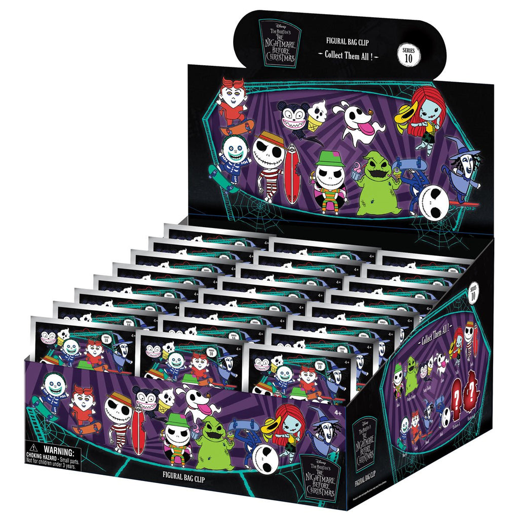 The Nightmare Before Christmas Series 10 3D Foam Bag Clip Display Case of 24