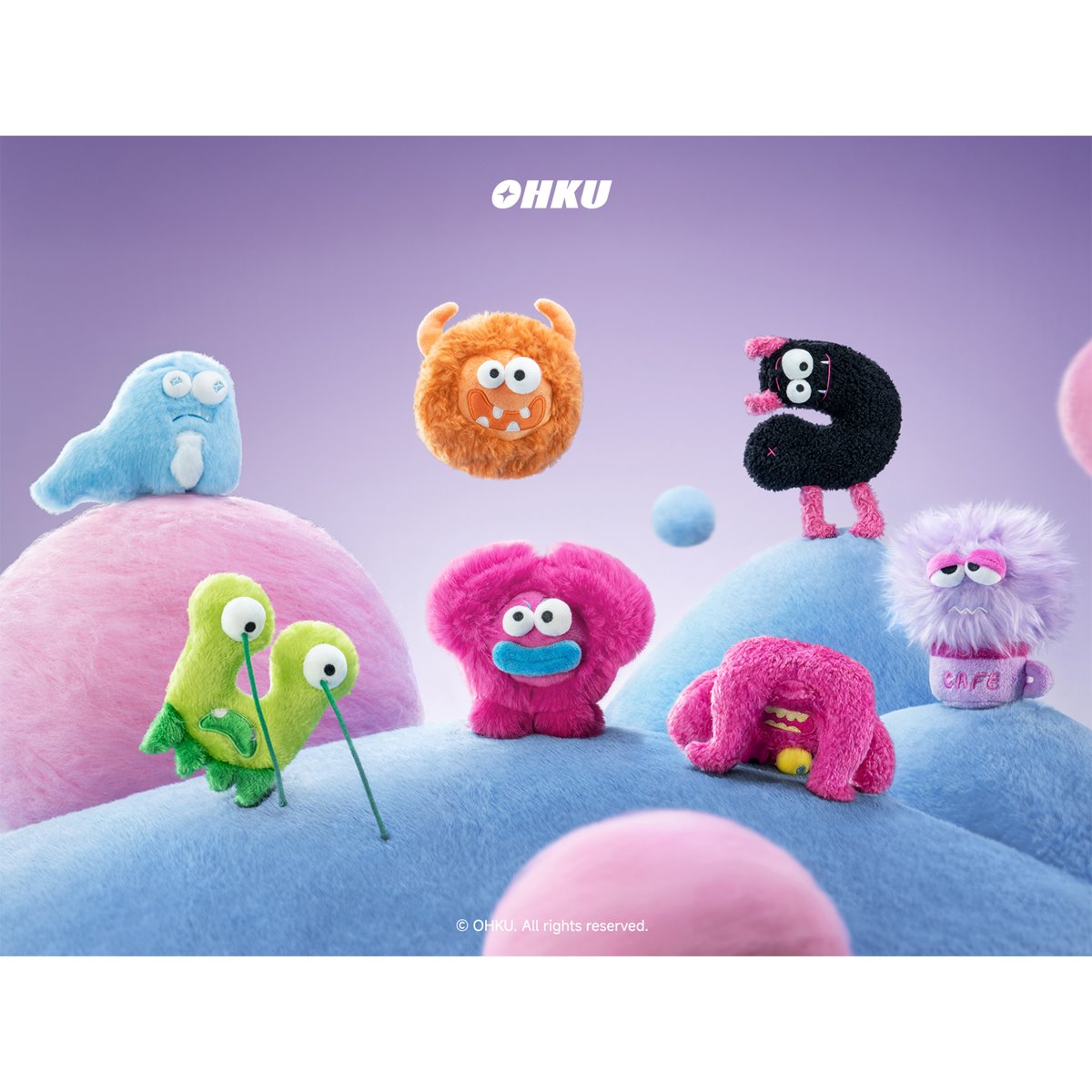 Monster Verse Quirky Work Fam Blind-Box Plush Charm Display of 6