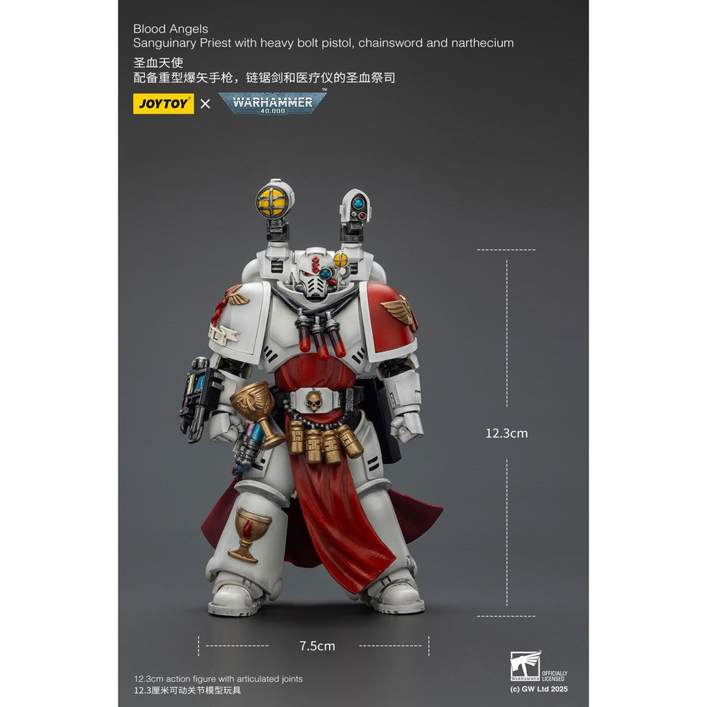 Joy Toy Warhammer 40,000 Blood Angels Sanguinary Priest Heavy Bolt Pistol Chainsword Narthecium 1:18 Scale Action Figure
