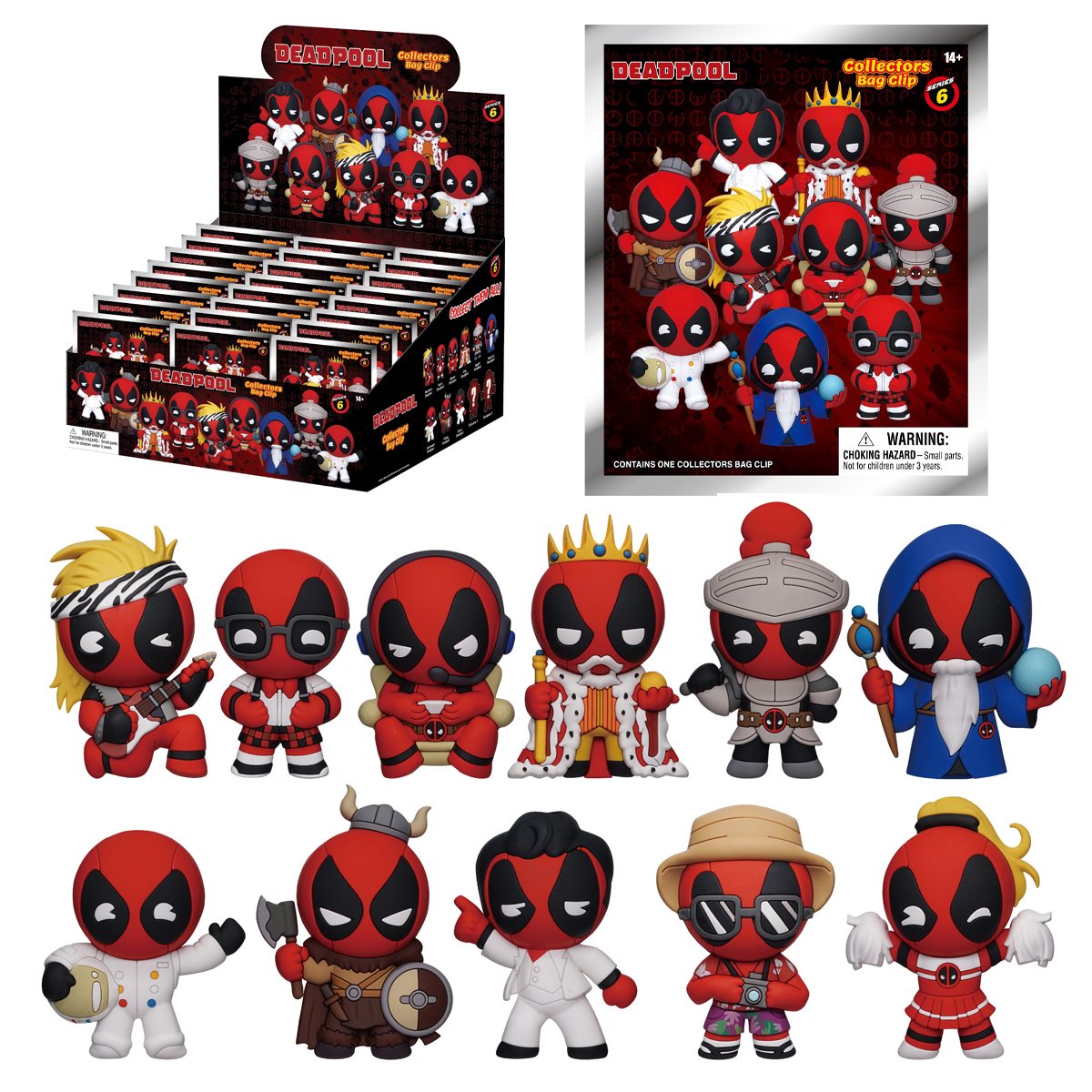 Deadpool Series 6 3D Foam Bag Clip Display Case of 24