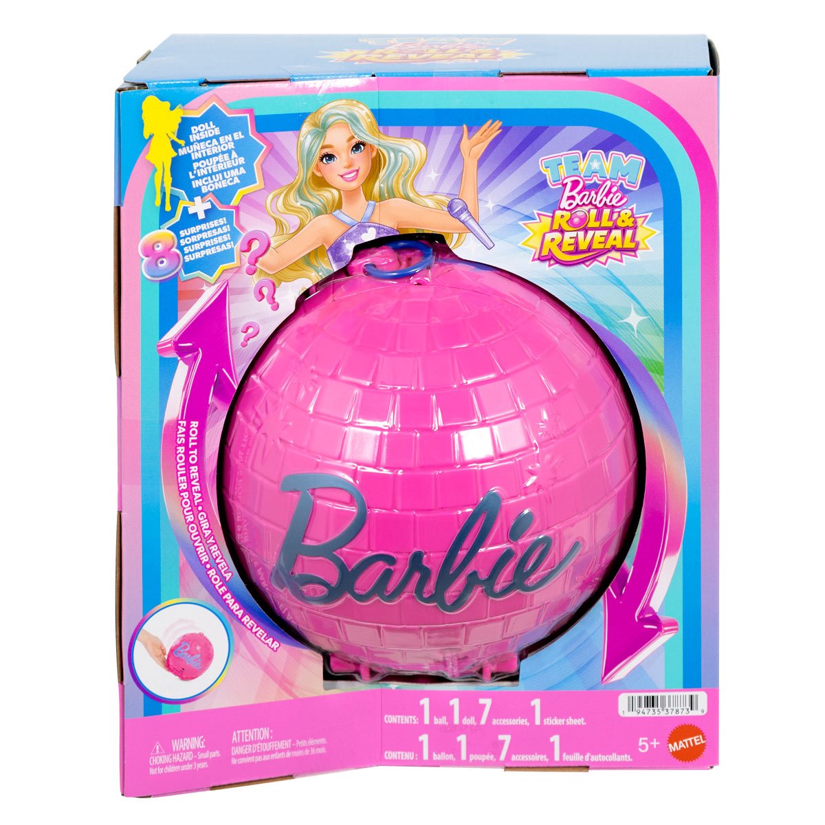 Barbie Team Barbie Roll & Reveal Pop Star Doll and Accessories
