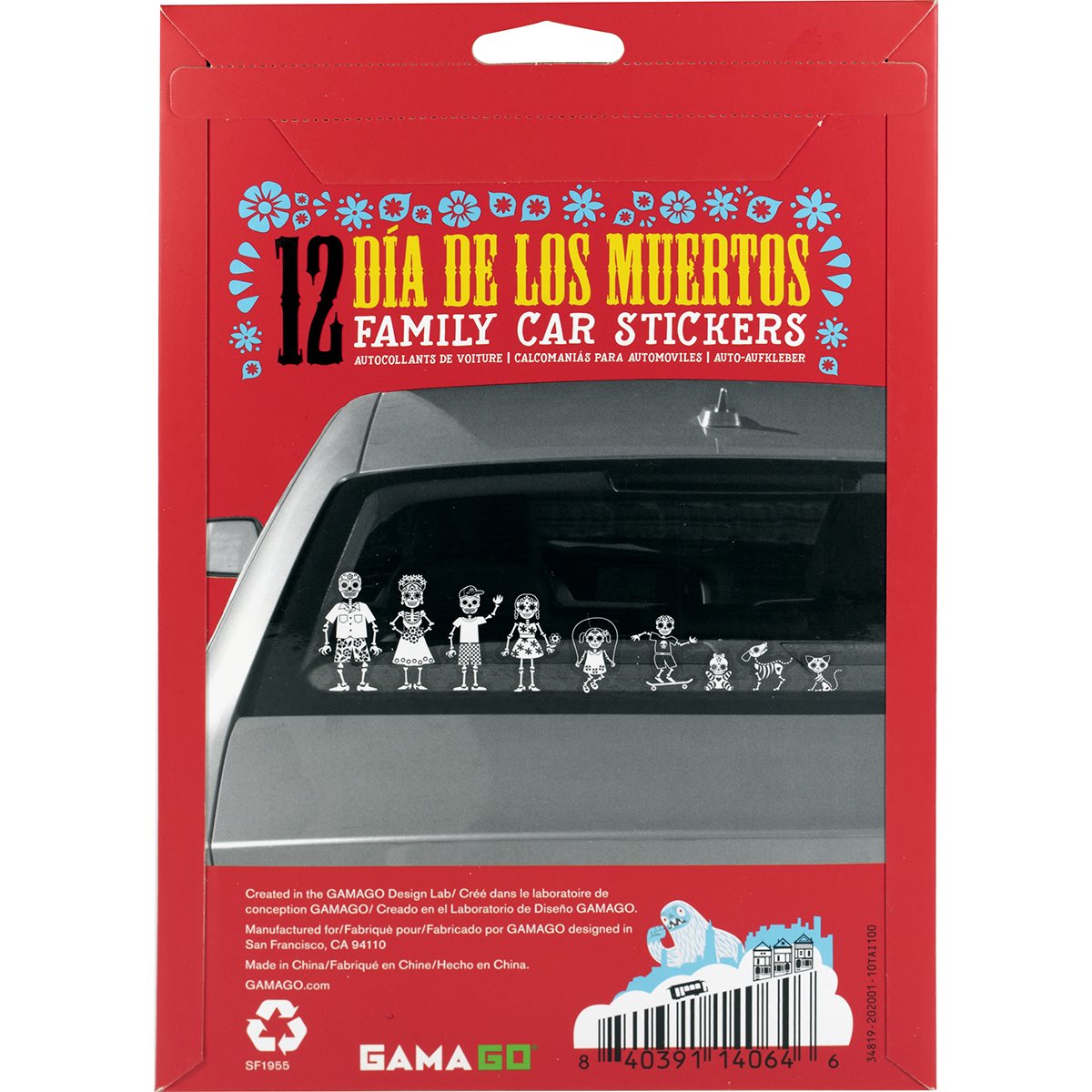 Dia De Los Muertos Family Car Stickers
