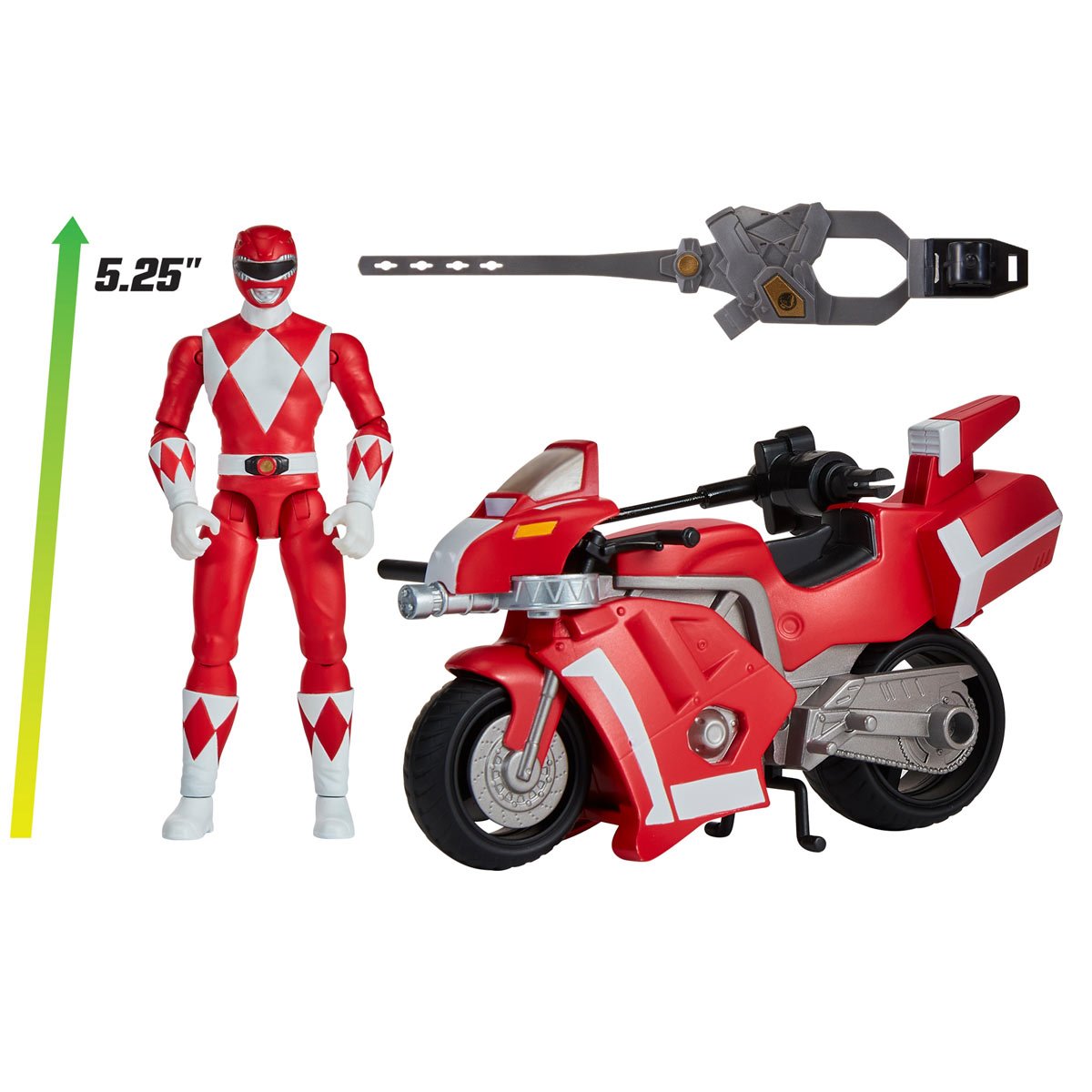 Mighty Morphin Power Rangers: Re-Ignition Tyrannosaurus Battle Bike Vehicle with Red Ranger Action Figure