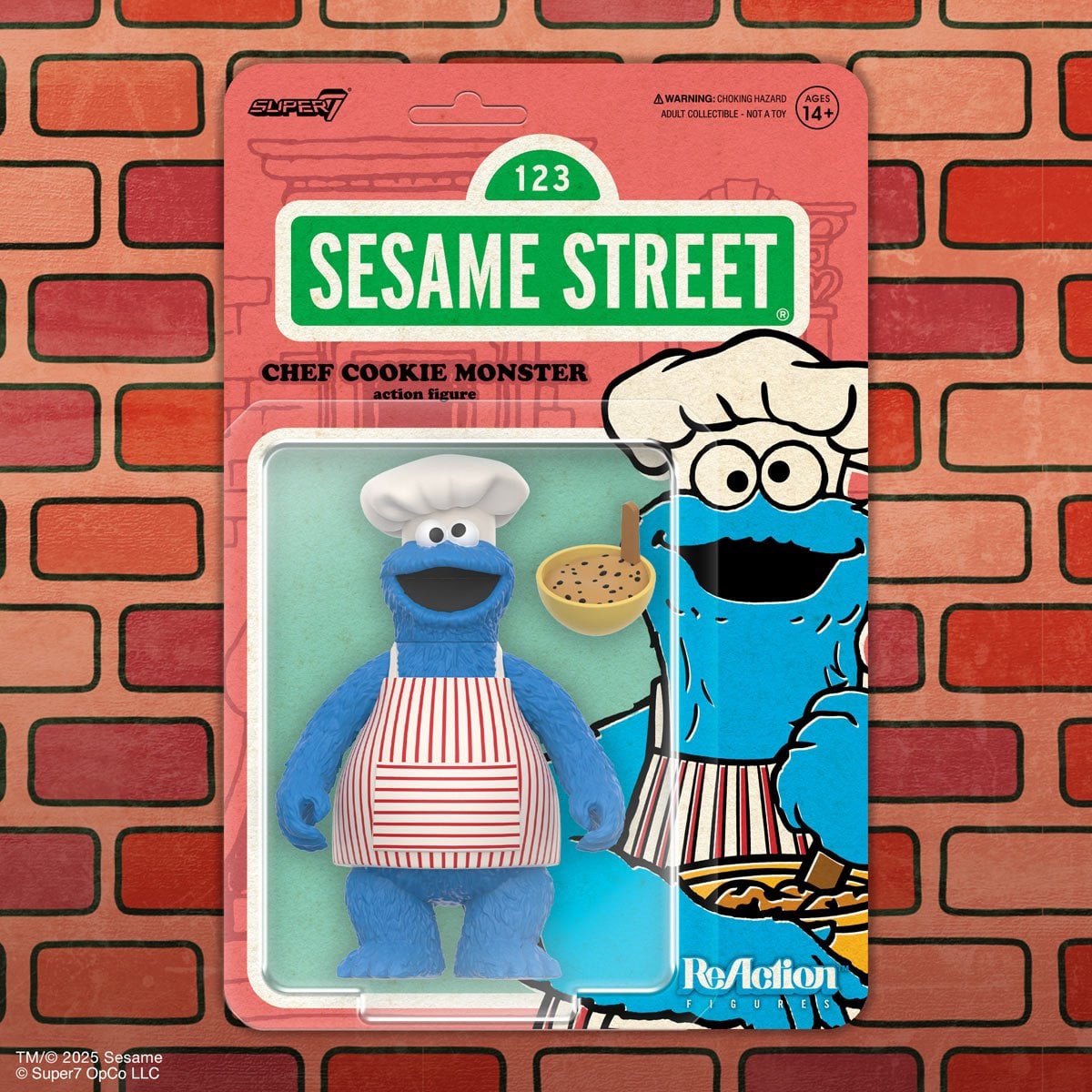 Sesame Street Chef Cookie Monster 3 3/4-Inch ReAction Figure
