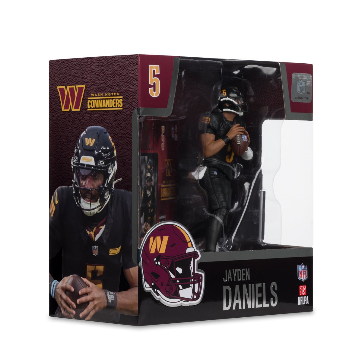 NFL SportsPicks 2025 Washington Commanders Jayden Daniels Alternate Black Uniform 7-Inch Posed Figure