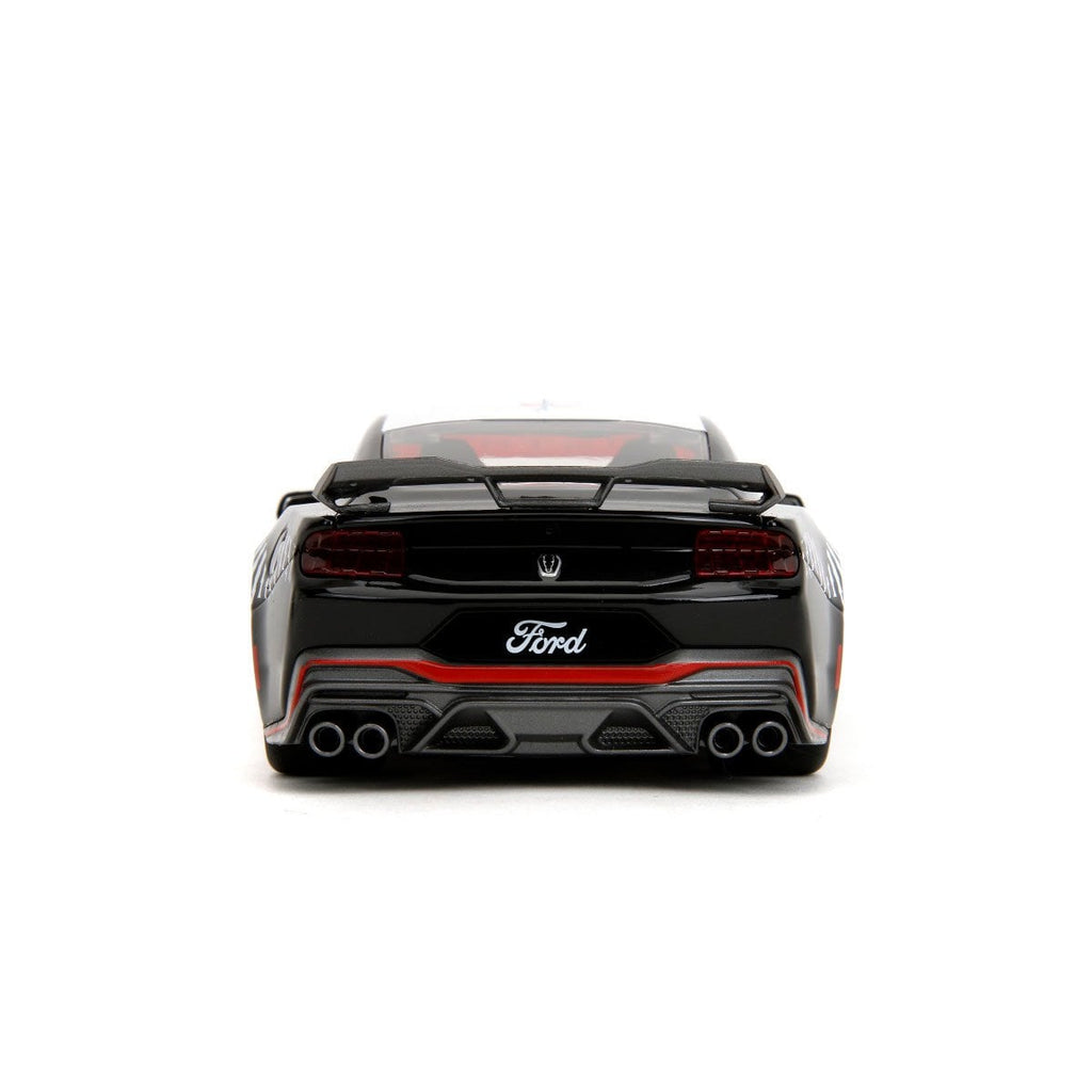Bigtime Muscle 2024 Ford Mustang Dark Horse Glossy Black 1:24 Scale Die-Cast Metal Vehicle