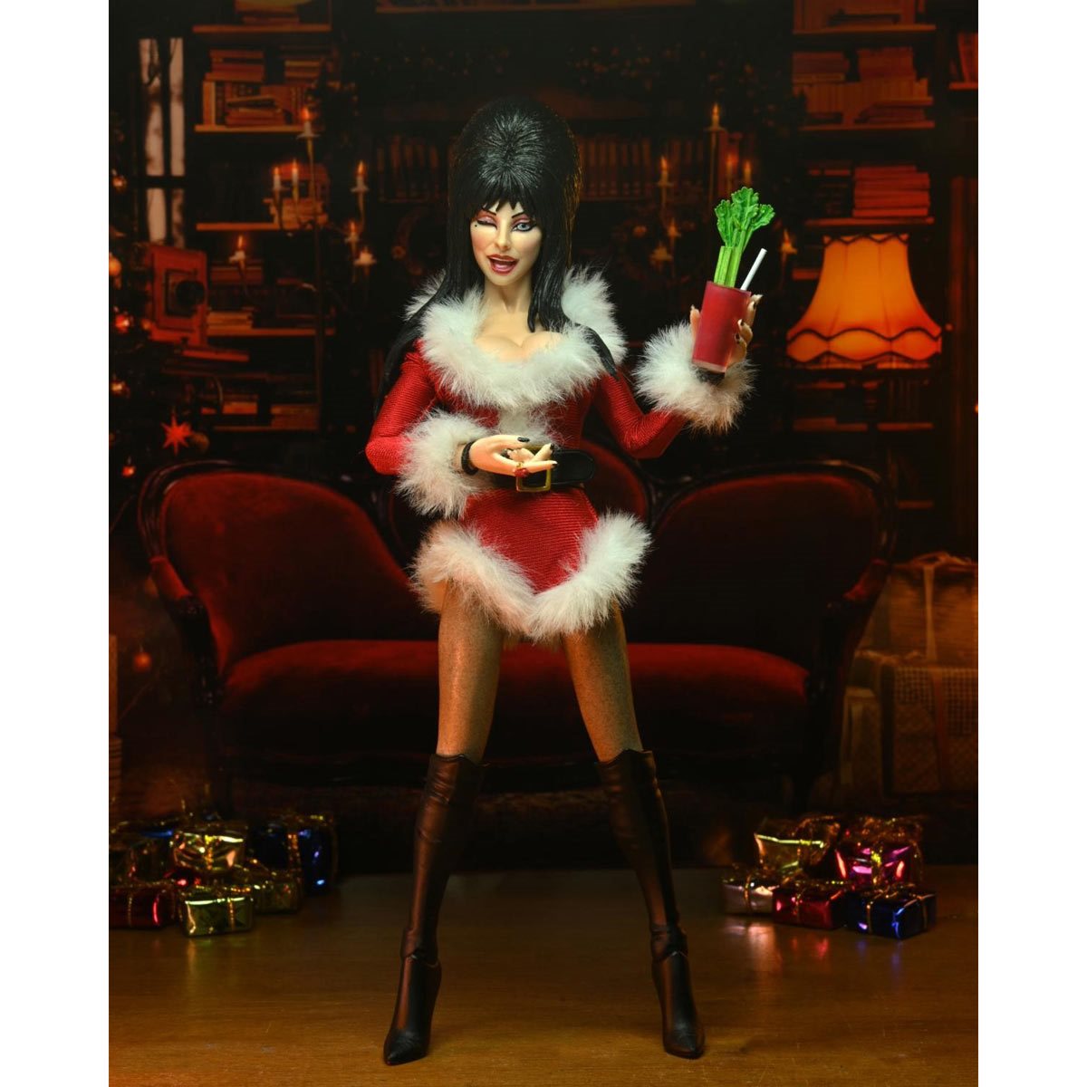 Elvira Very Scary Xmas Elvira 8-Inch Clothed Action Figure