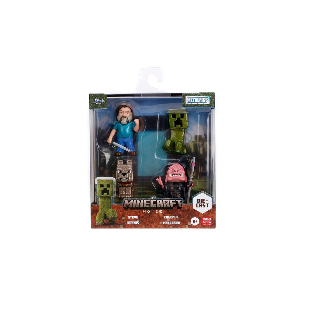 A Minecraft Movie Wave 1 MetalFigs 2 1/2-Inch Die-Cast Metal Mini-Figure 4-Pack