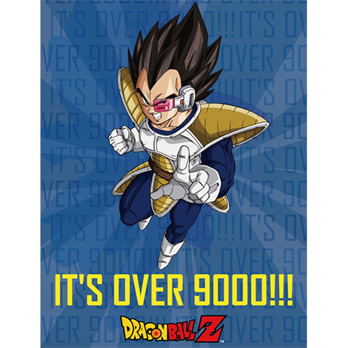 Dragon Ball Z Vegeta It's Over 9000!!! Sublimation Throw Blanket
