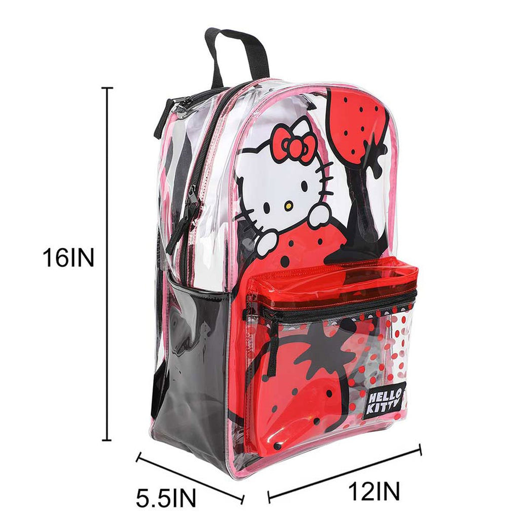 Hello Kitty Strawberry Clear Hooded Backpack