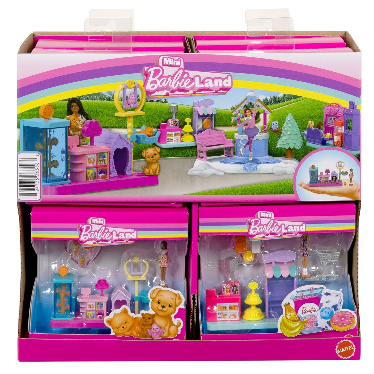 Mini BarbieLand Doll and Playset Display Case of 8