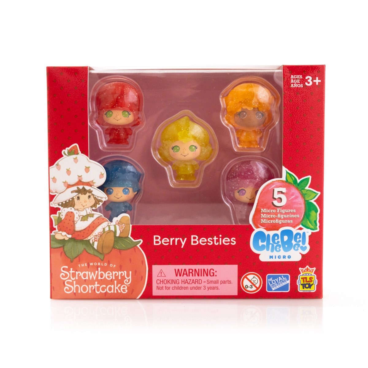 Strawberry Shortcake CheeBee Berry Besties Glitter 1 1/2-Inch Mini-Figure 5-Pack Collector Set