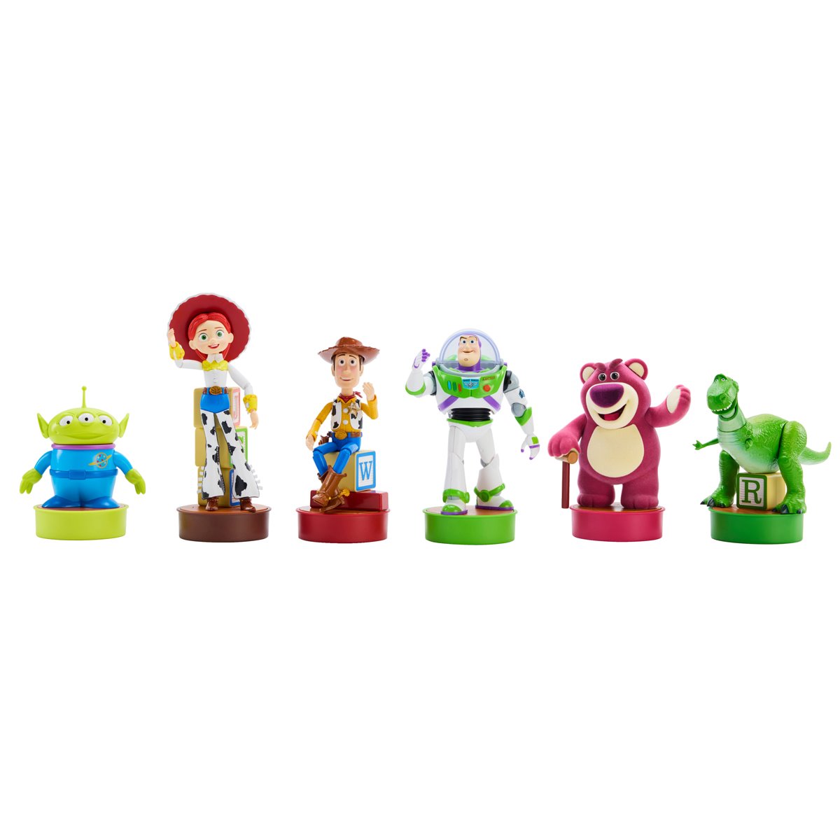 Toy Story Mini Robots Story Pack 6 Toy Story Robots with Base - Buzz Lightyear, Woody, Lotso, Alien, Rex, Jessie