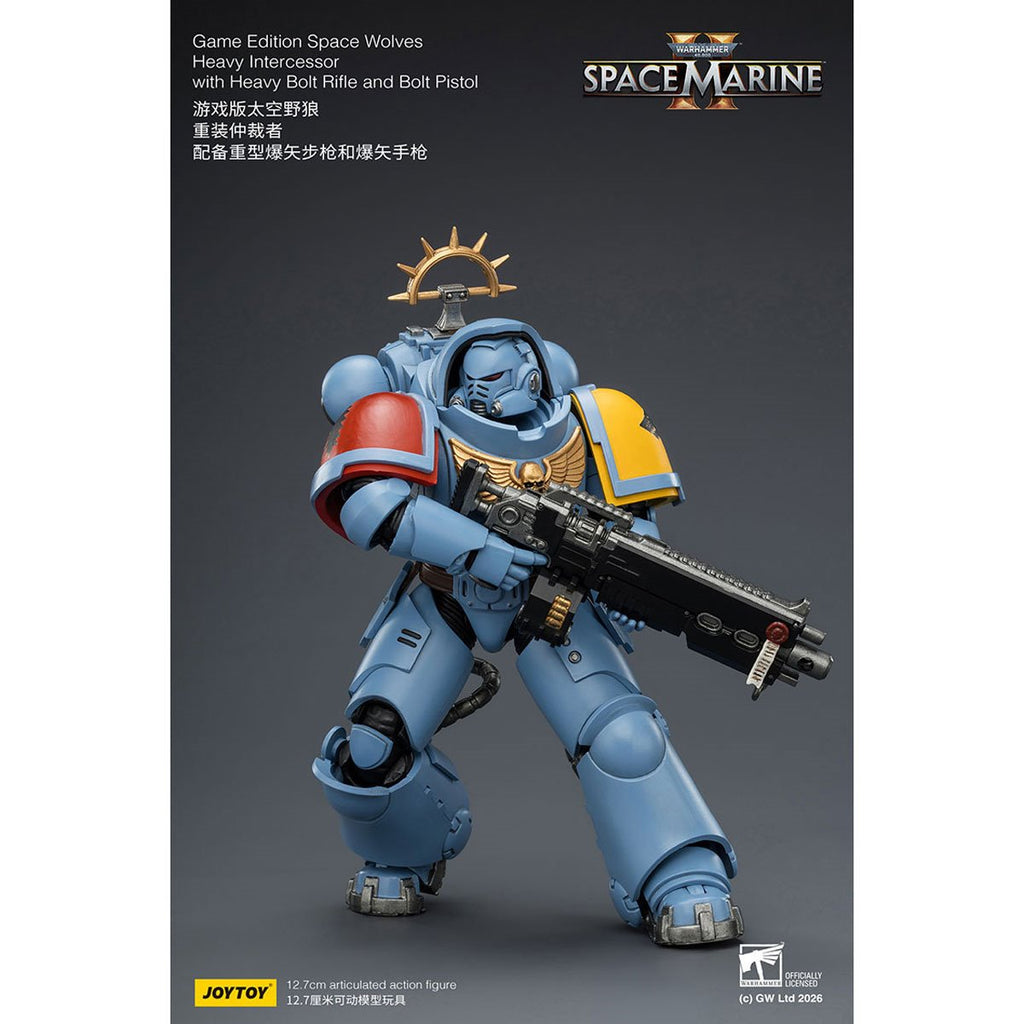 Joy Toy Warhammer 40,000 Space Marines Game Edition Space Wolves Intercessor Rifle & Pistol 1:18 Scale Action Figure