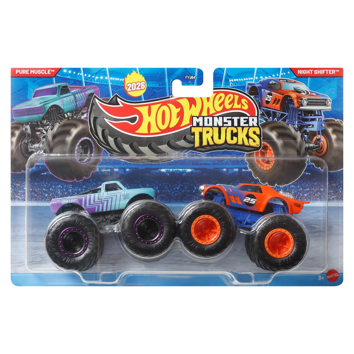 Hot Wheels Monster Trucks Demolition Doubles 1:64 Scale Vehicle 2-Pack 2026 Mix 2 Case of 8