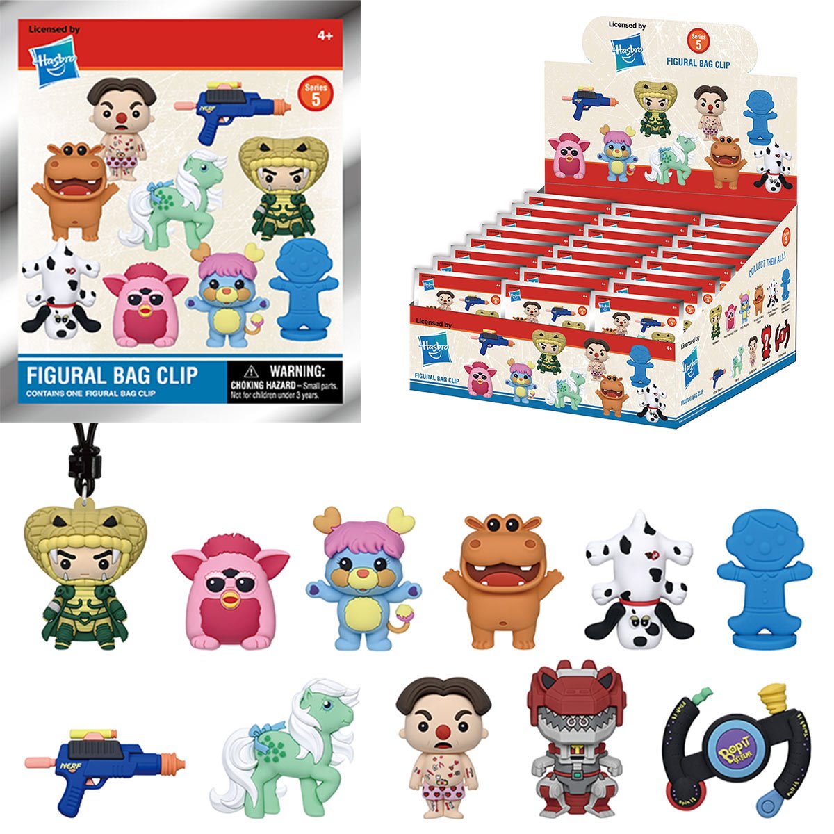 Hasbro Retro Toys Series 5 3D Foam Bag Clip Random 6-Pack