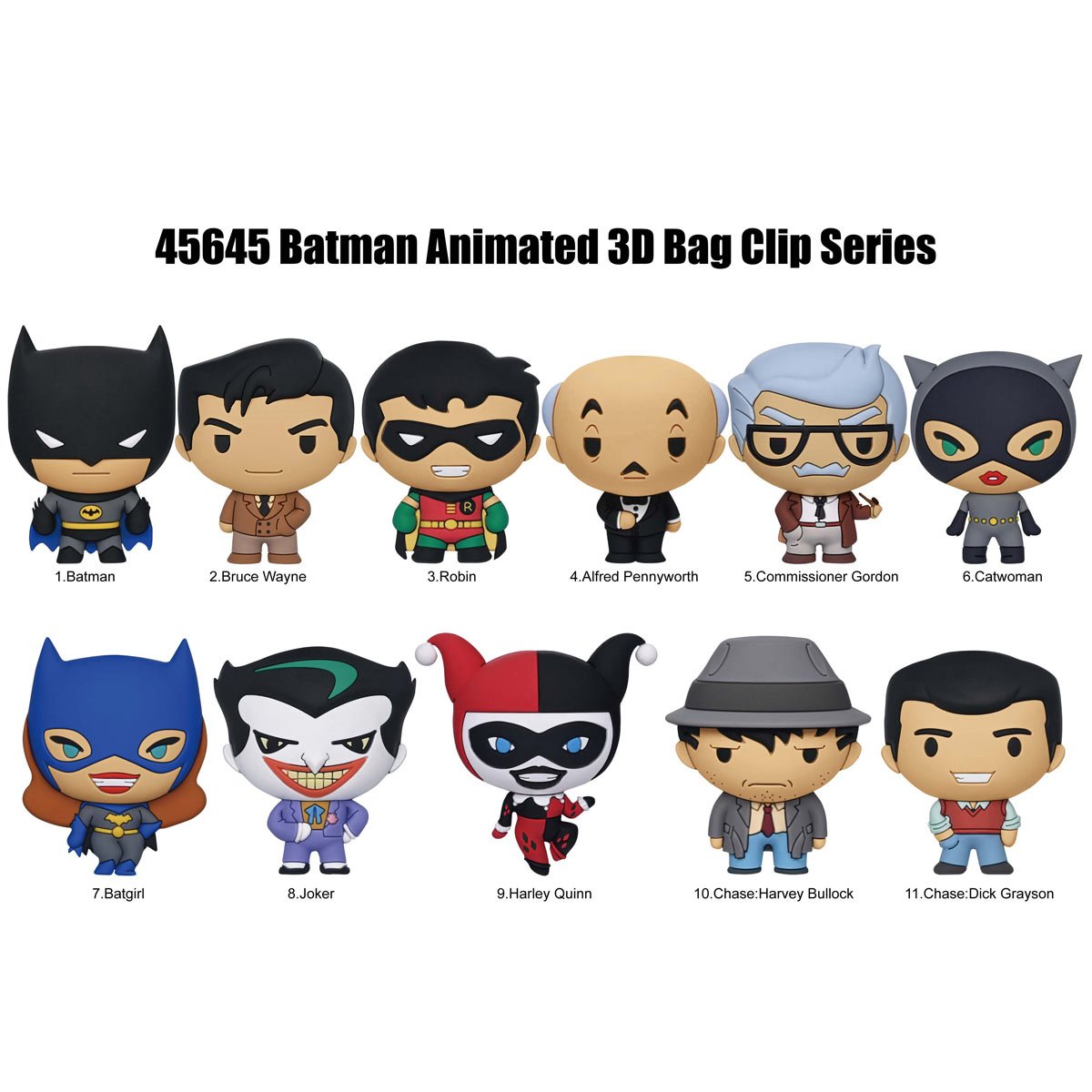 Batman: The Animated Series 3D Foam Bag Clip Random 6-Pack