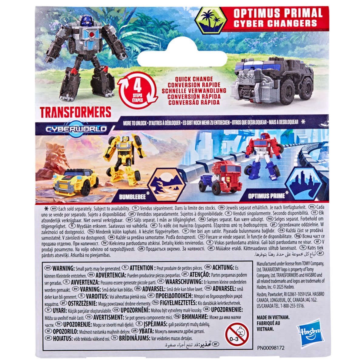Transformers Cyberworld Optimus Primal Cyber Changers 4-Inch Action Figure