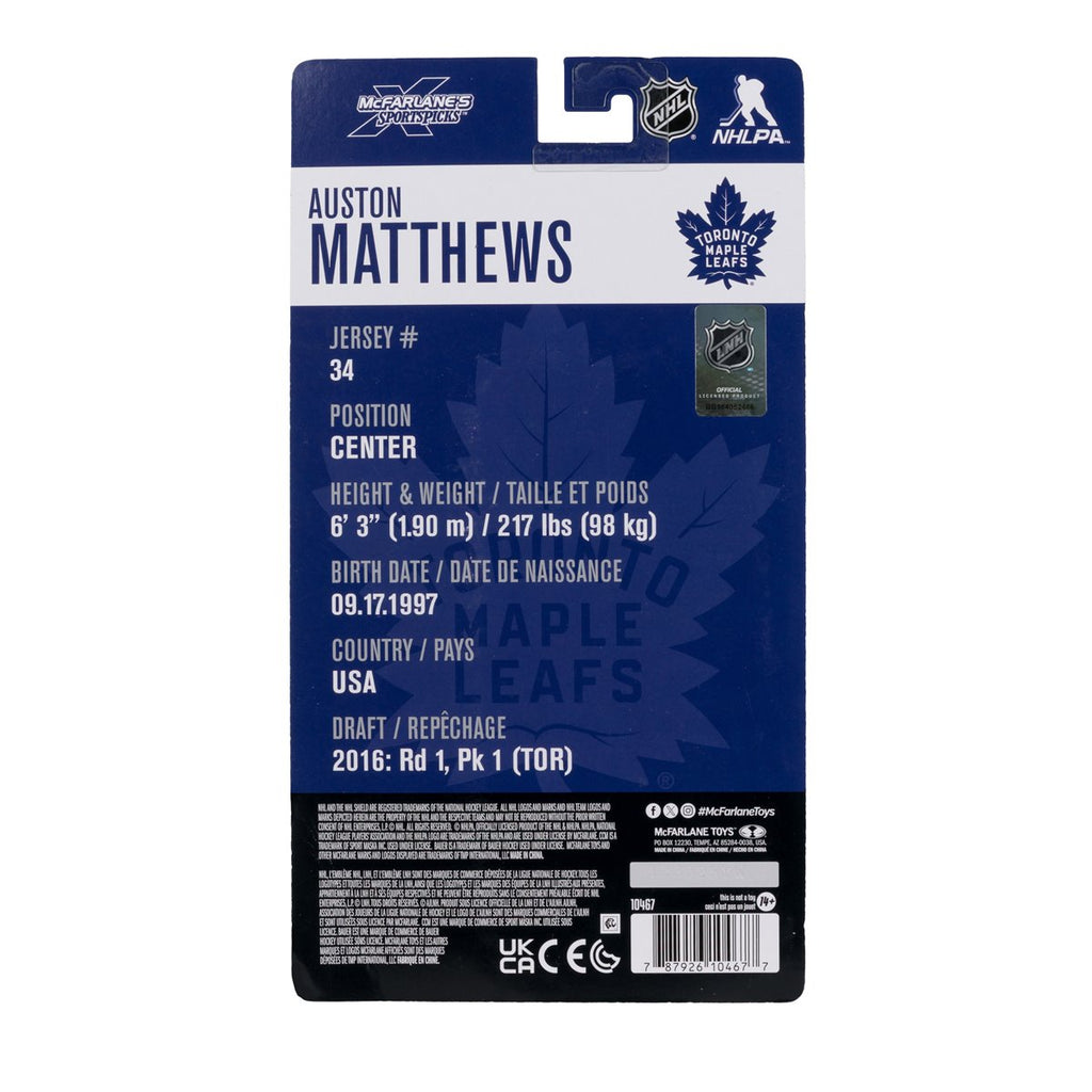 NHL McFarlanes SportsPicks Toronto Maple Leafs Auston Matthews 6-Inch Scale Articulated Action Figure