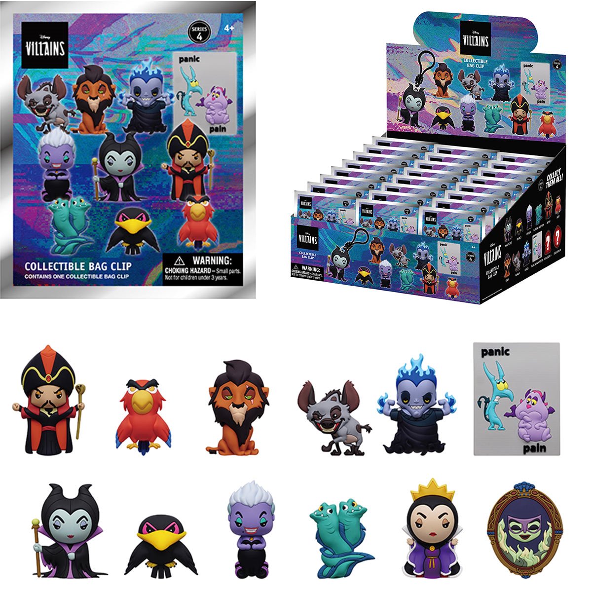 Disney Villains Series 4 3D Foam Bag Clip Random 6-Pack