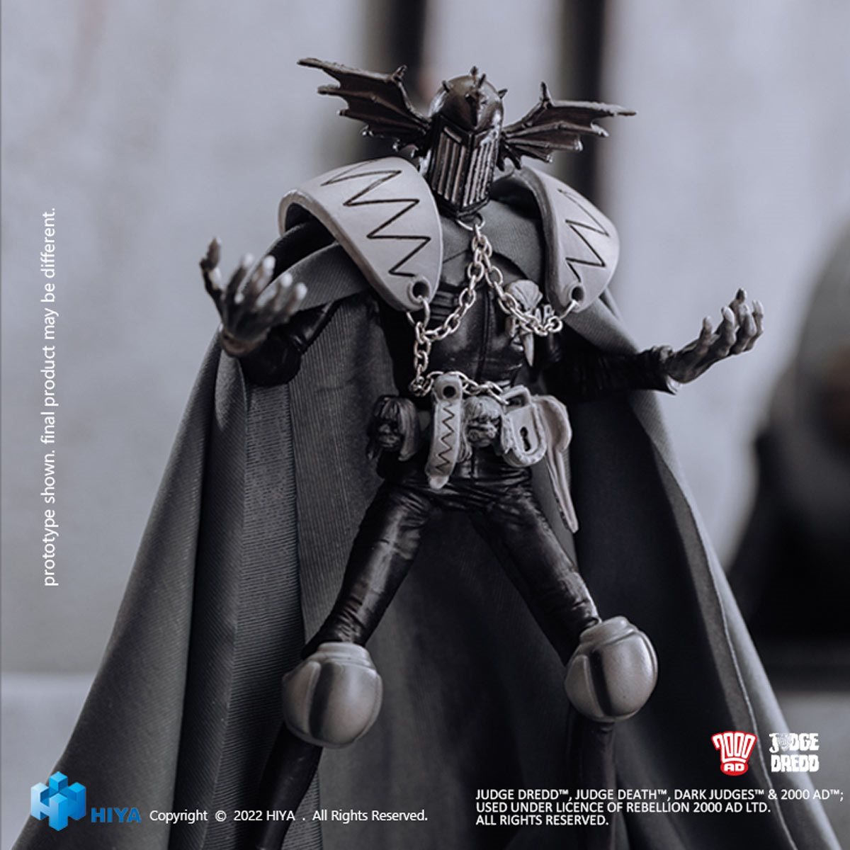 Judge Dredd Judge Fear Black and White Exquisite Mini Series 1:18 Scale Action Figure