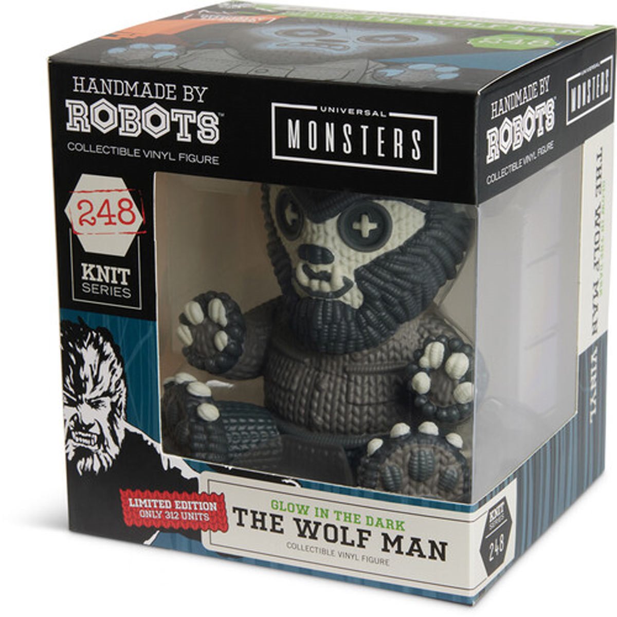 Universal Monsters The Wolf Man #248 Limited Edition Glow-in-the-Dark Handmade By Robots Vinyl Figure