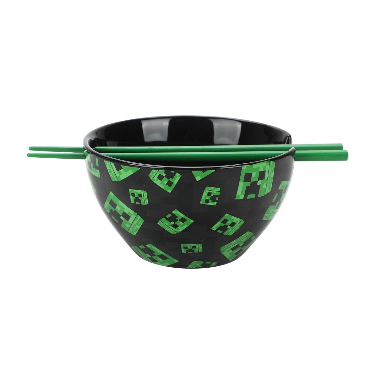 Minecraft Ceramic Ramen Bowl with Chopsticks