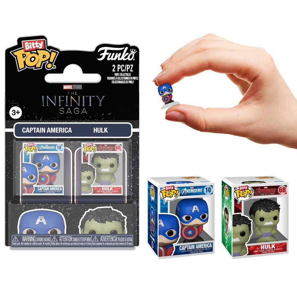The Avengers The Infinity Saga Captain America and Hulk Funko Bitty Pop! Mini-Figure 2-Pack