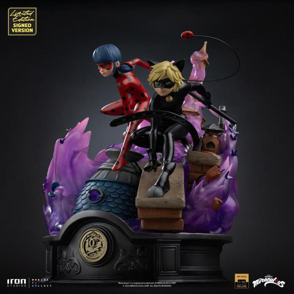 Miraculous Ladybug And Cat Noir 10th Anniversary Signed Edition 1:10 Deluxe Art Scale Limited Edition Statue