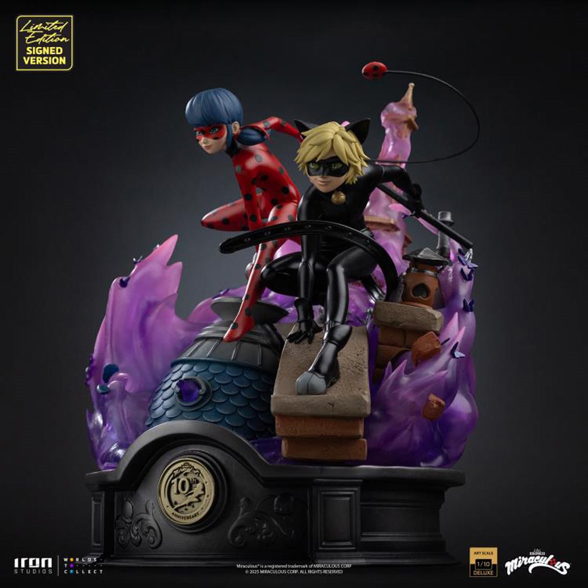 Miraculous Ladybug And Cat Noir 10th Anniversary Signed Edition 1:10 Deluxe Art Scale Limited Edition Statue