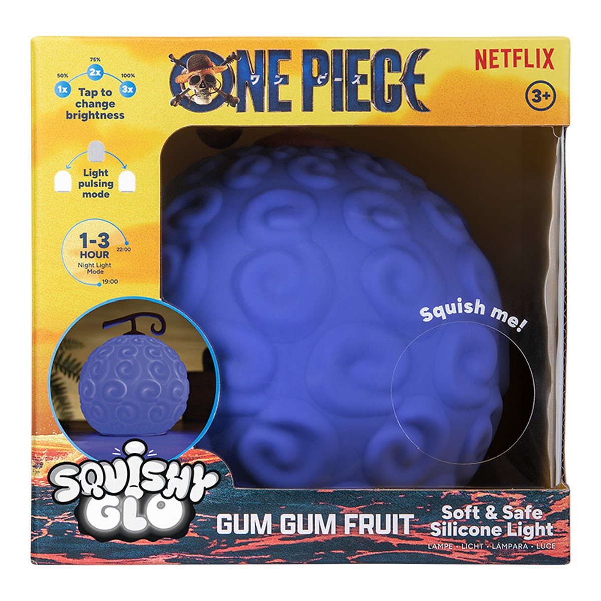 One Piece GumGum Fruit SquishyGlo Silicone Rechargeable Light
