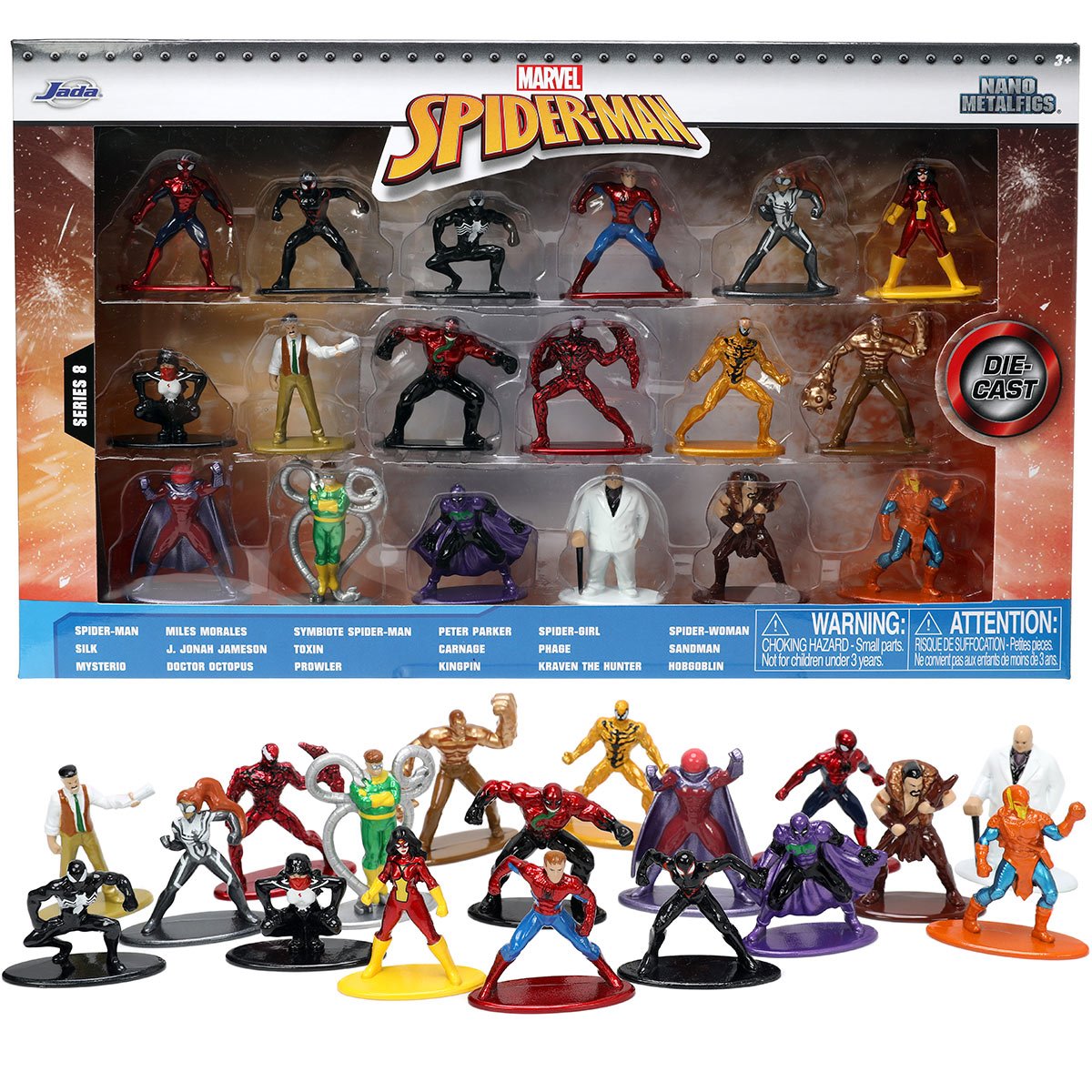 Marvel Spider-Man Nano MetalFigs Mini-Figure Wave 8 18-Pack