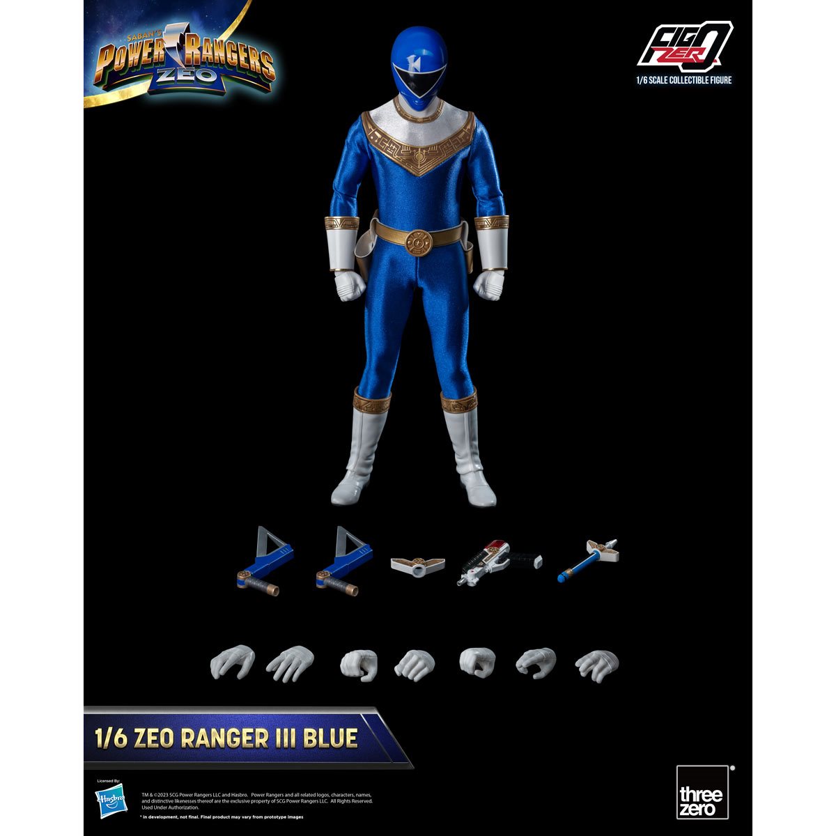 Power Rangers Zeo Blue Zeo Ranger III FigZero 1:6 Scale Action Figure