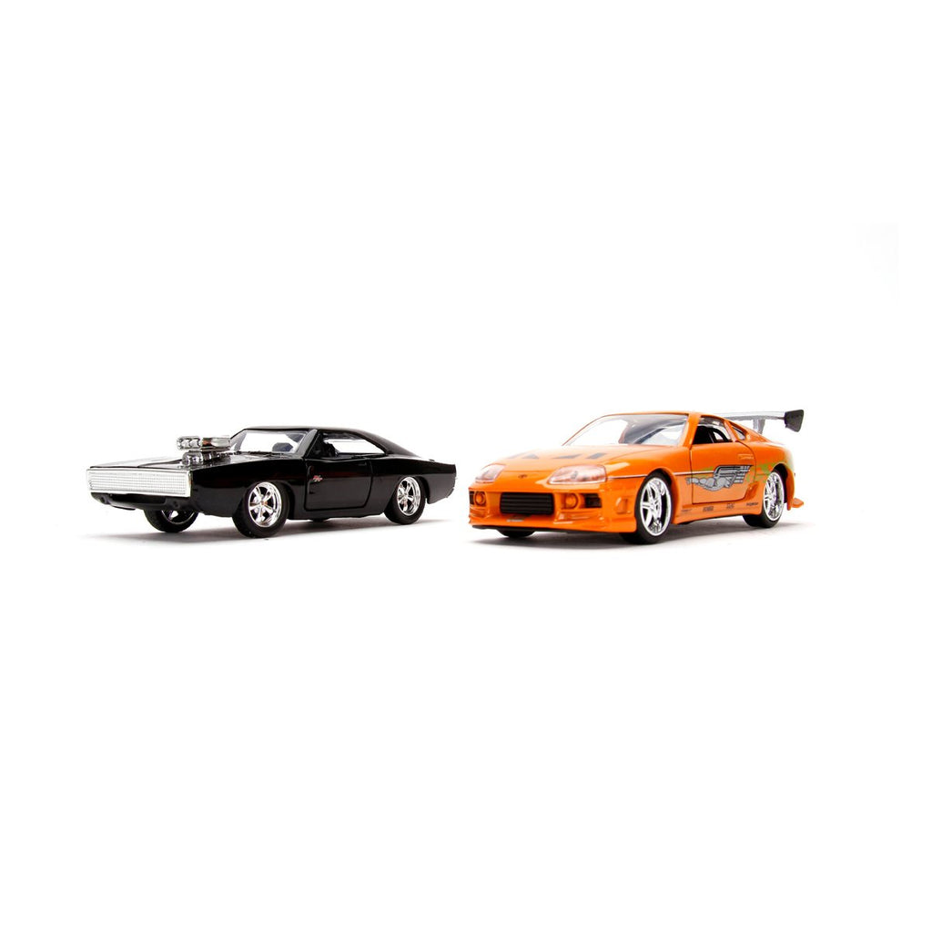 Fast and Furious Dom's Dodge Charger R/T and Brian's Toyota Supra 1:32 Scale Die-Cast Metal Vehicle 2-Pack