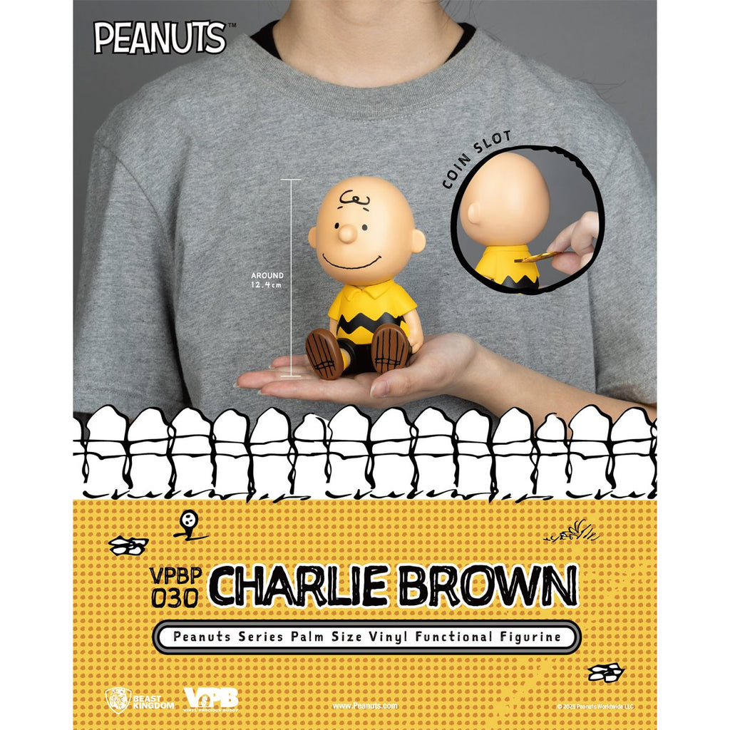 Peanuts Charlie Brown VPBP-030 Peanuts Series Palm Size Vinyl Functional Piggy Bank