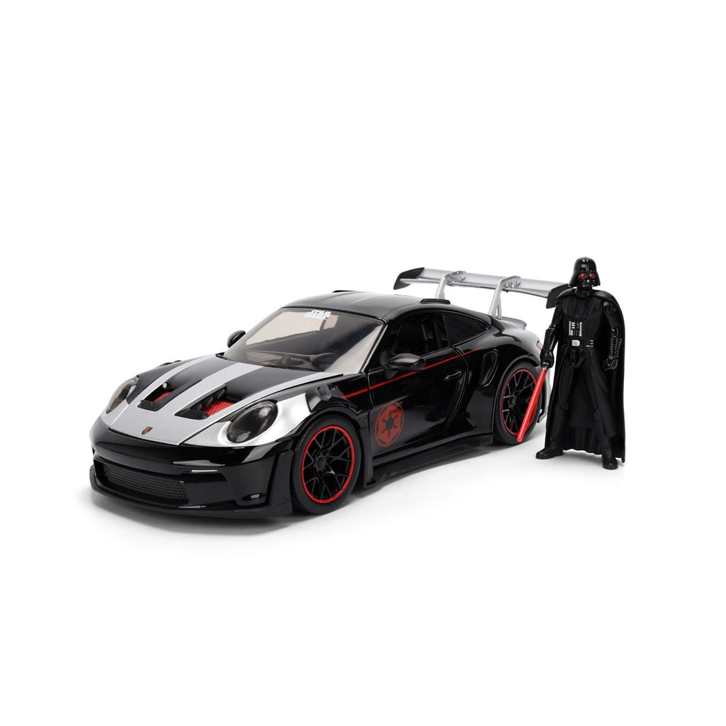 Hollywood Rides Star Wars Porsche 911 GT3 RS 992 1:24 Scale Die-Cast Metal Vehicle with Darth Vader Figure